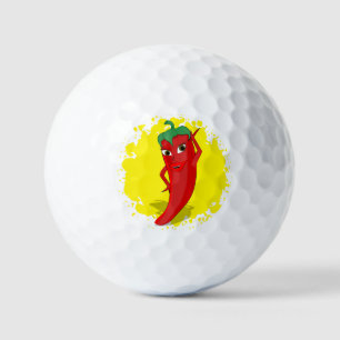 Red Hot Pepper Diva Paint Splatter Golf Balls