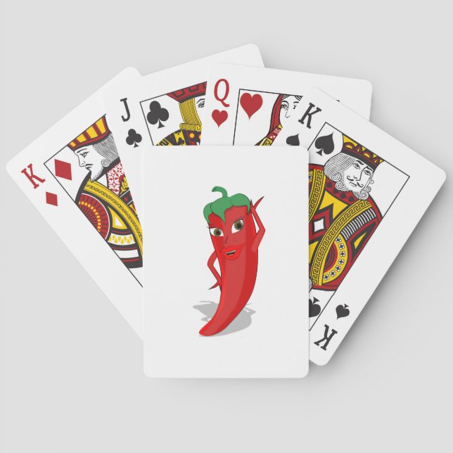 Red Hot Pepper Diva Playing Cards (Back)