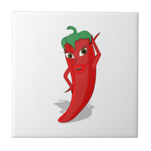 Red Hot Pepper Diva Tile