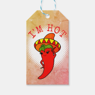 Red Hot Pepper Diva Vintage Style Print Gift Tags