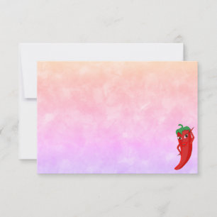 Red Hot Pepper Diva Watercolor Custom Blank Card