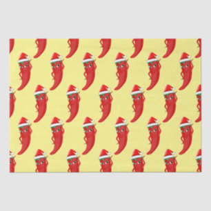 Red Hot Pepper Diva With Santas Hat Tissue Paper