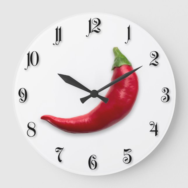 Red hot pepper large clock (Front)