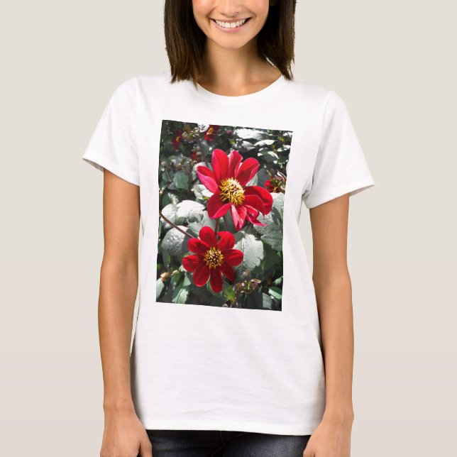 red hot pink daisy / daisies flowers T-Shirt (Front)