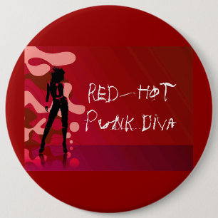 Red Hot Punk Diva 6 Cm Round Badge
