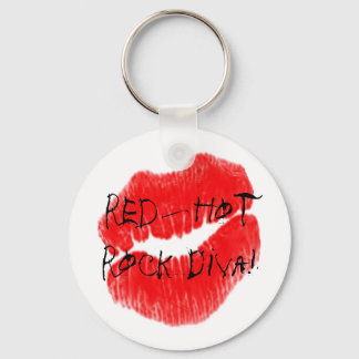 Red Hot Rock Diva Lips I Key Ring