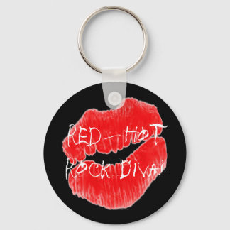 Red Hot Rock Diva Lips Key Ring