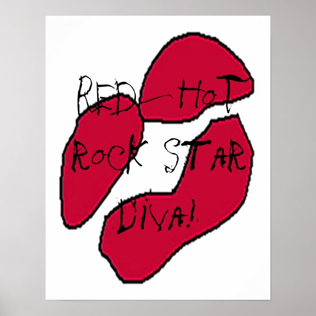 Red Hot Rock Star Diva Lips I Poster (Front)