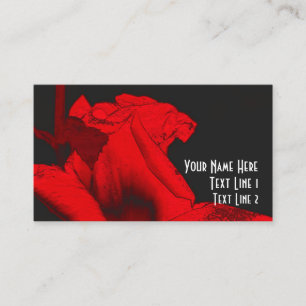 Red Hot Rosebud Floral Art Business Card