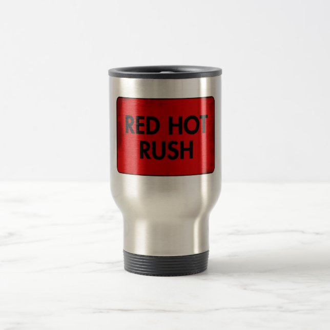 Red Hot Rush Aluminium Travel Mug (Center)