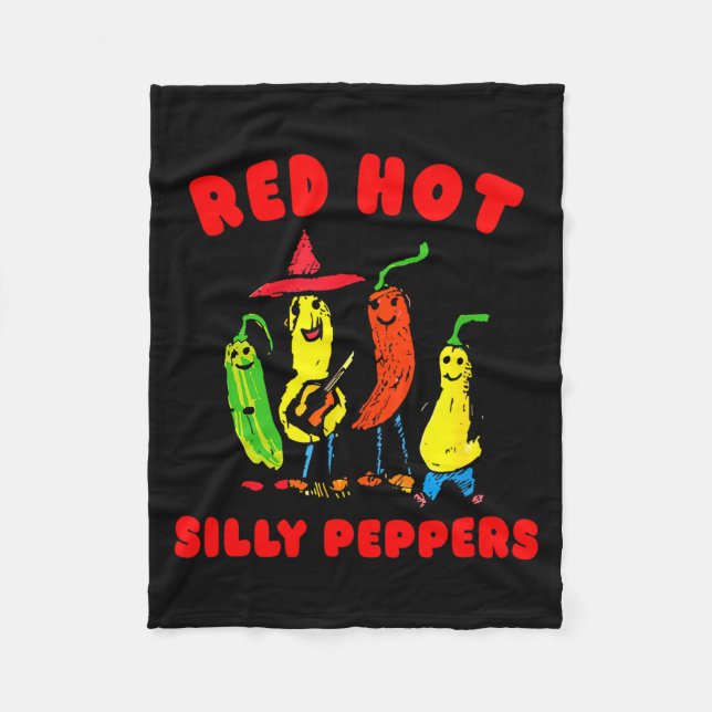 Red Hot Silly Peppers, Funny  Fleece Blanket (Front)