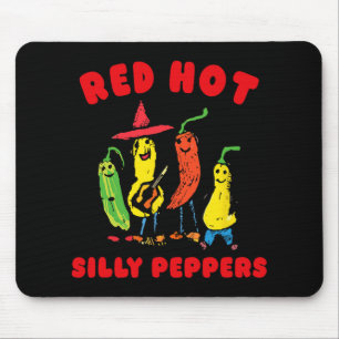 Red Hot Silly Peppers, Funny  Mouse Mat
