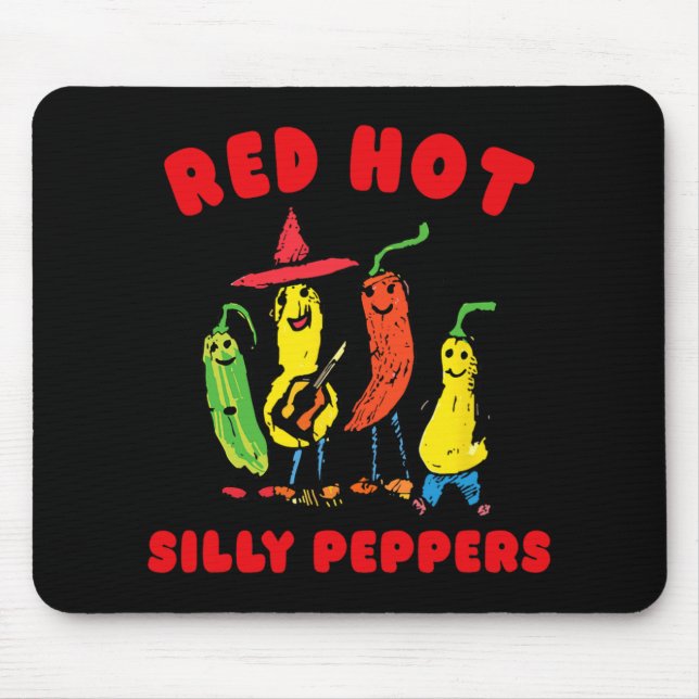 Red Hot Silly Peppers, Funny  Mouse Mat (Front)