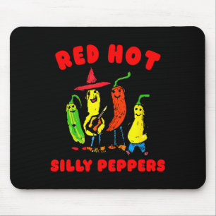 Red Hot Silly Peppers, Funny  Mouse Mat