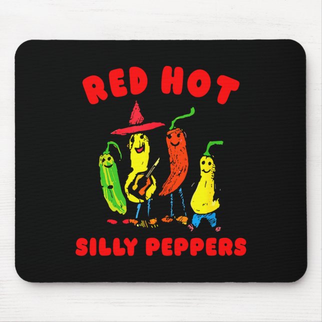 Red Hot Silly Peppers, Funny  Mouse Mat (Front)