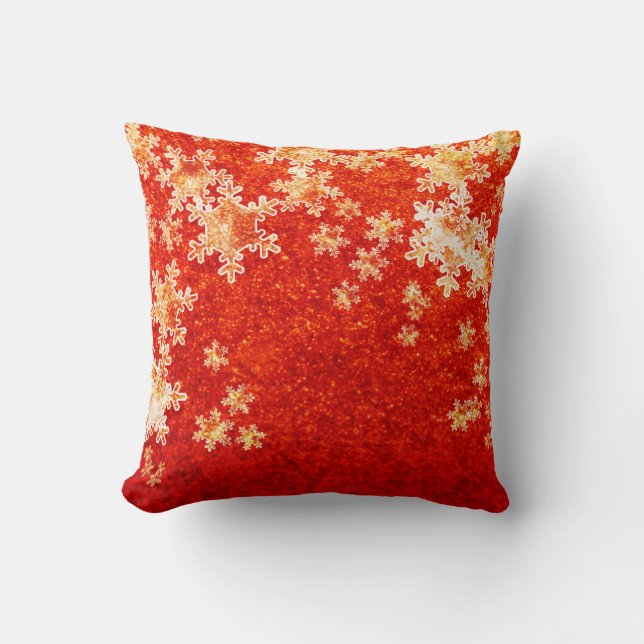 Red Hot Snowflakes Cushion (Front)