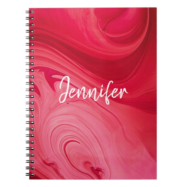 Red Hot Swirls Personalised Notebook (Front)