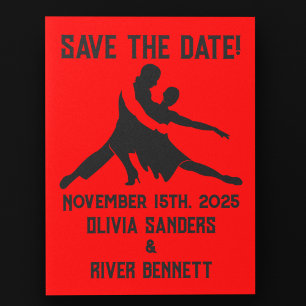 Red-Hot Tango Wedding Save-the-Date Postcard