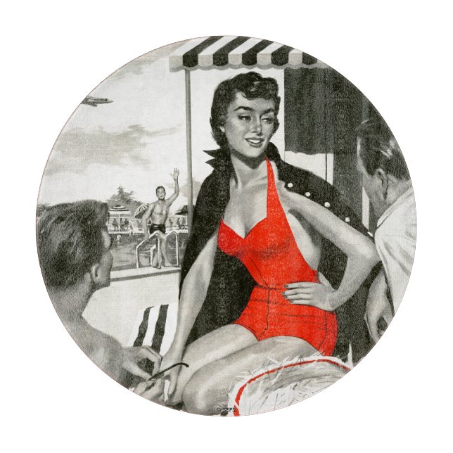 Red Hot Woman Cutting Board (Front)