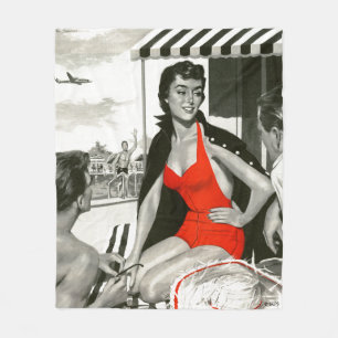 Red Hot Woman Fleece Blanket