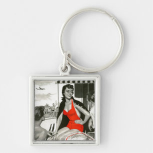 Red Hot Woman Key Ring