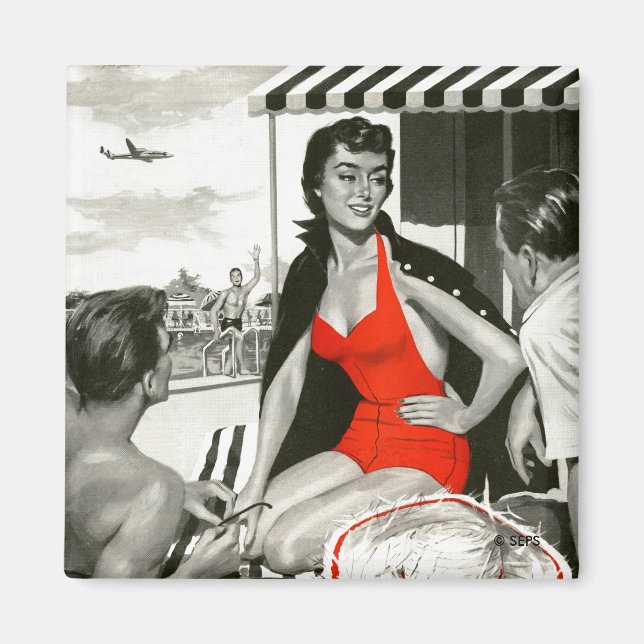 Red Hot Woman Magnet (Front)