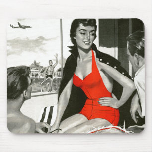 Red Hot Woman Mouse Mat