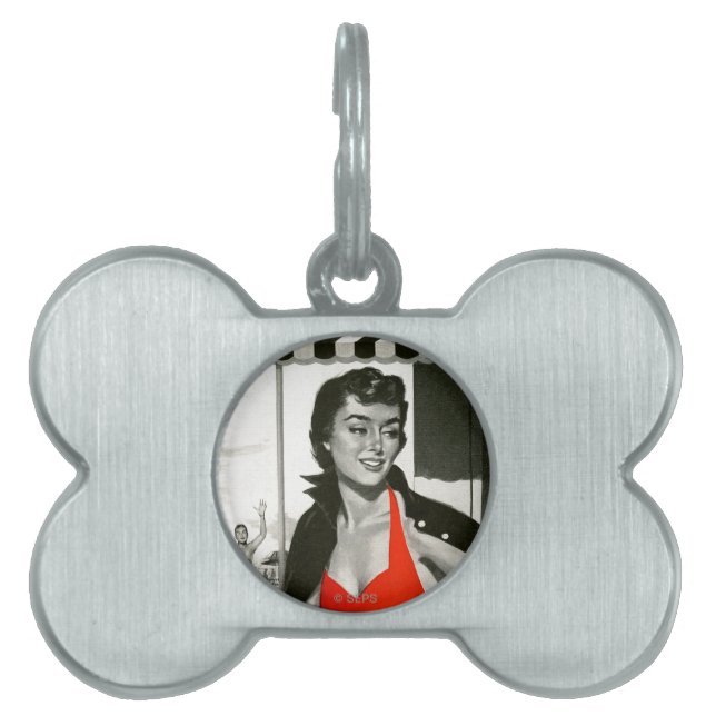 Red Hot Woman Pet ID Tag (Front)