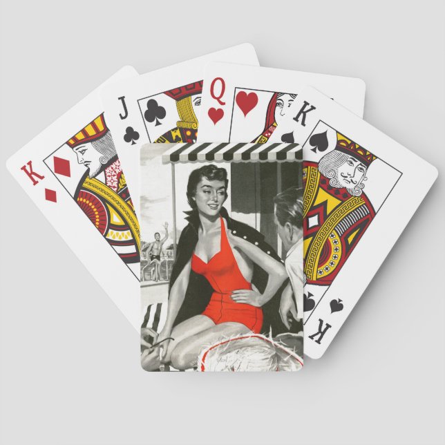 Red Hot Woman Playing Cards (Back)