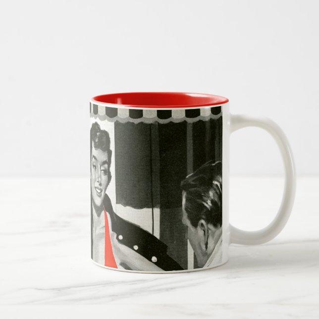 Red Hot Woman Two-Tone Coffee Mug (Right)