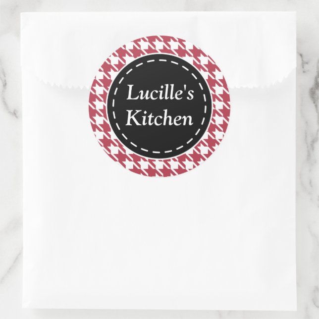  Red Houndstooth Kitchen Stickers (Bag)