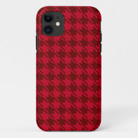 Red Houndstooth Repeating Pattern