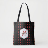 Red Hourglass Black Widow Pattern Monogrammed Name