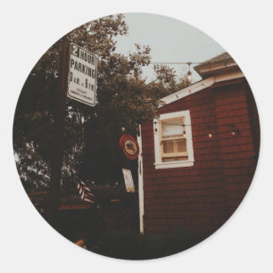 Red House Cafe, Pacific Grove , California  Classic Round Sticker
