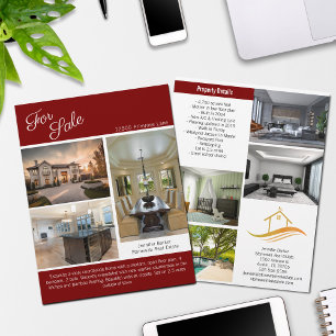 Red House For Sale Real Estate Listing 2 Sided Flyer