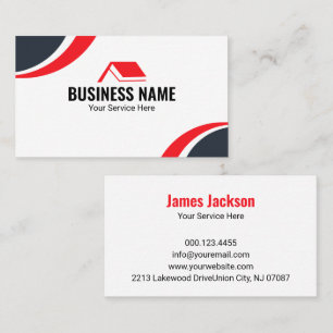 Red House Roof Modern Real Estate Agent Business Card