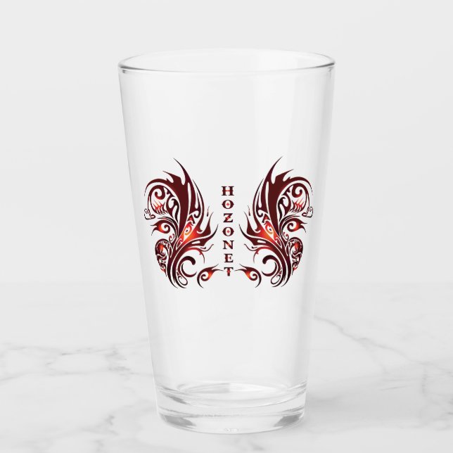 Red-Hozonet Drinkware Glass (Front)