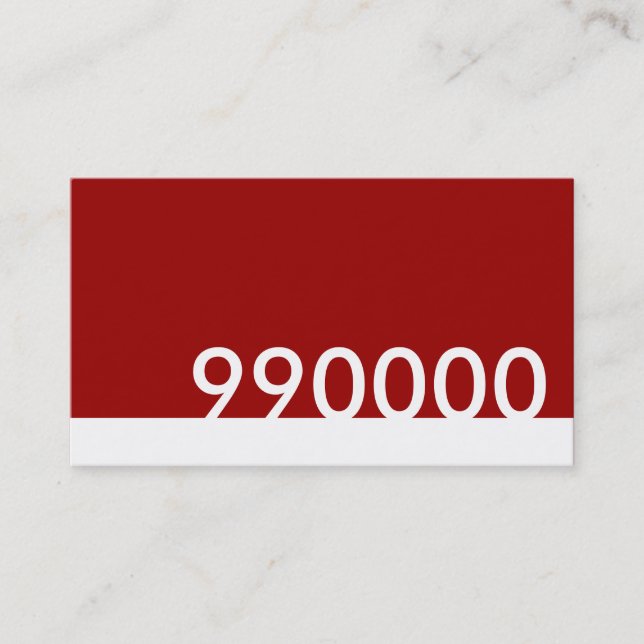 red html colour code 990000 business card (Front)