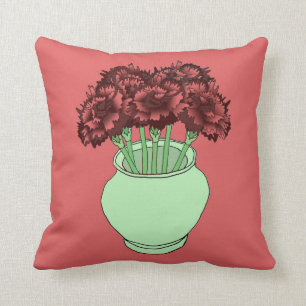 Red-Hued Carnations Cushion