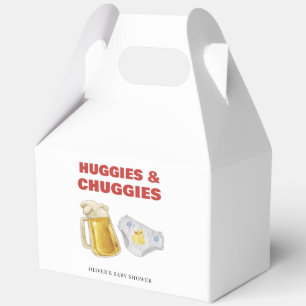 Red Huggies Chuggies Beer Diaper Boy Baby Shower  Favour Box