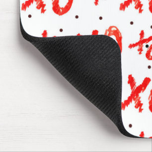 Red Hugs And Kisses Pattern Mouse Mat