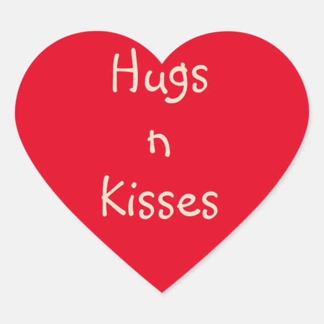 Red Hugs n kisses Stickers  (Front)