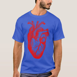 Red Human Heart Anatomical Med Student Valentines  T-Shirt