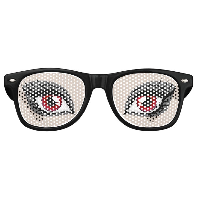 Red Hungry Vampire Eyes Halloween Party Costume Retro Sunglasses (Front)