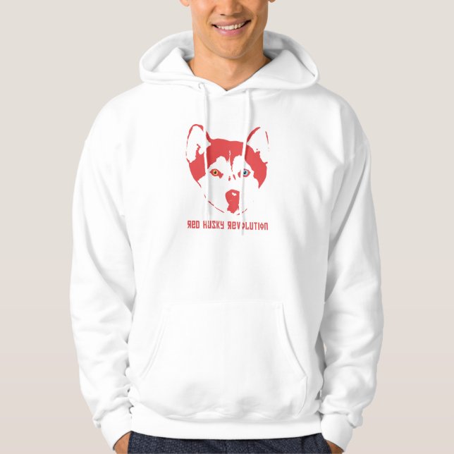 Red Husky Revolution White Hoodie (Front)