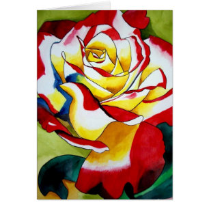 Red hybrid Tea Rose Flower Mother's Day card