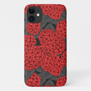 Red hydrangea iPhone 11 case