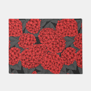 Red hydrangea doormat