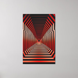 Red Hypnotic Illusions Canvas Print