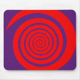 red hypnotic spiral image mouse mat